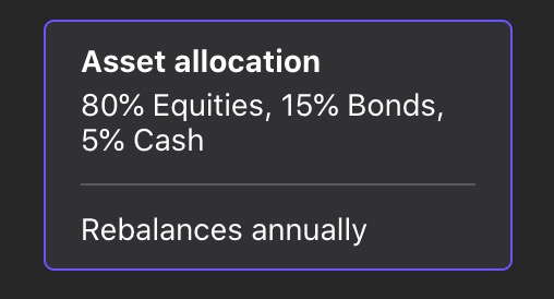 The asset allocation summary button. Click this to choose your asset allocation.