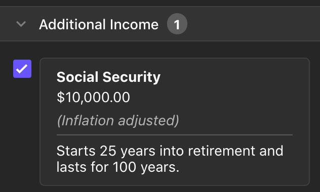 Income summary box.