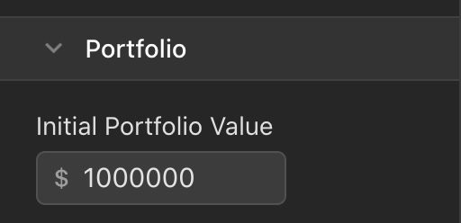 The portfolio value input field.